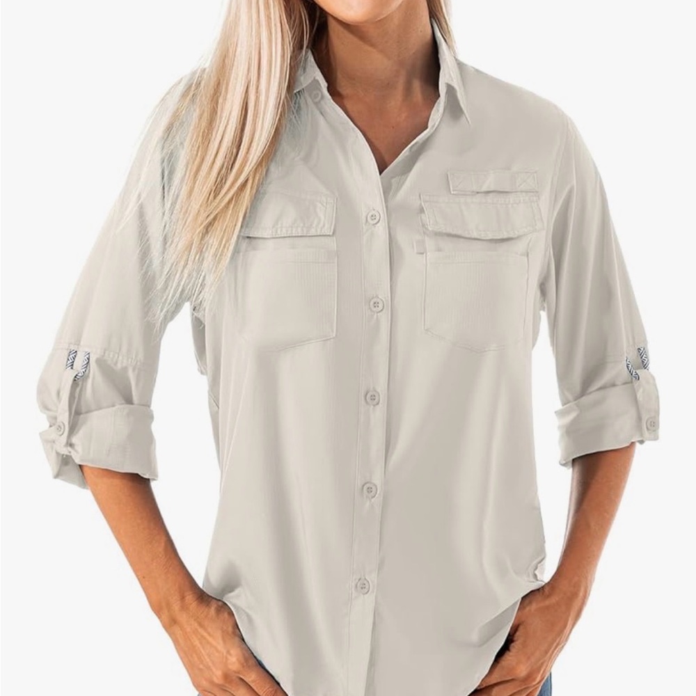 NWT Jessie Kidden women’s Safari shirt w long sleeves and UV protection Size XS